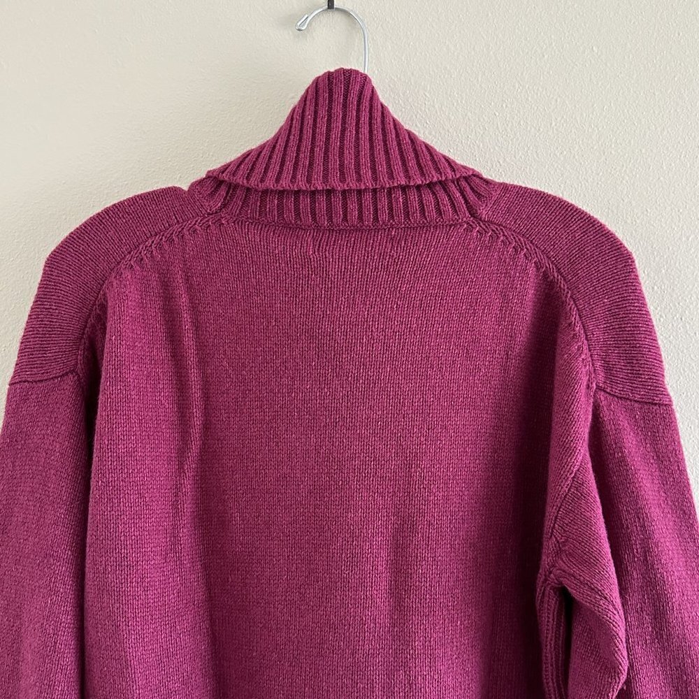 Anthropologie Blair Magenta Cowl Neck Slit Hem Sweater - Picture 9 of 9